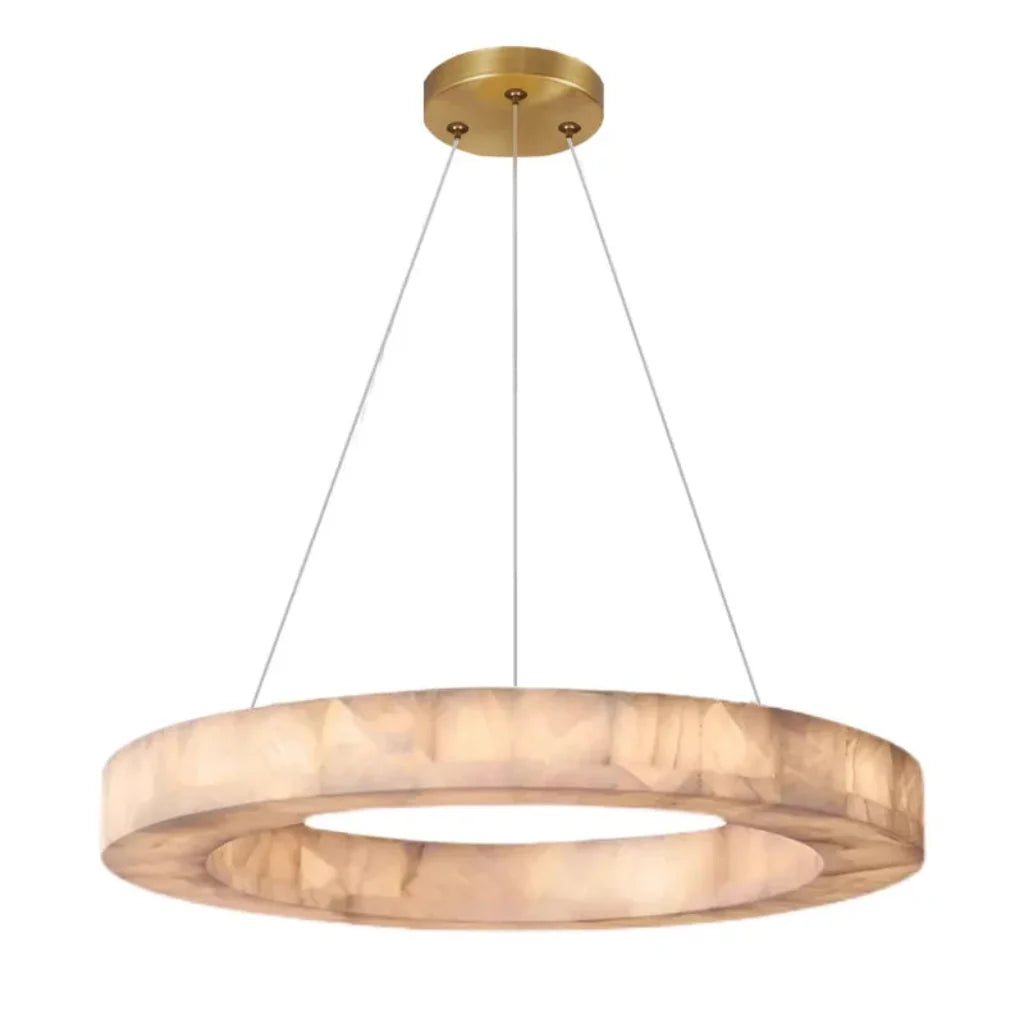 Alabaster Ring Chandelier for Dining Room